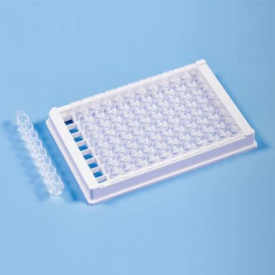 0,1 ml 0,2 ml 8 tiras Placa Elisa transparente estéril de 96 pocillos